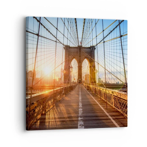 Schilderen op canvas - Op de gouden brug - 30x30 cm
