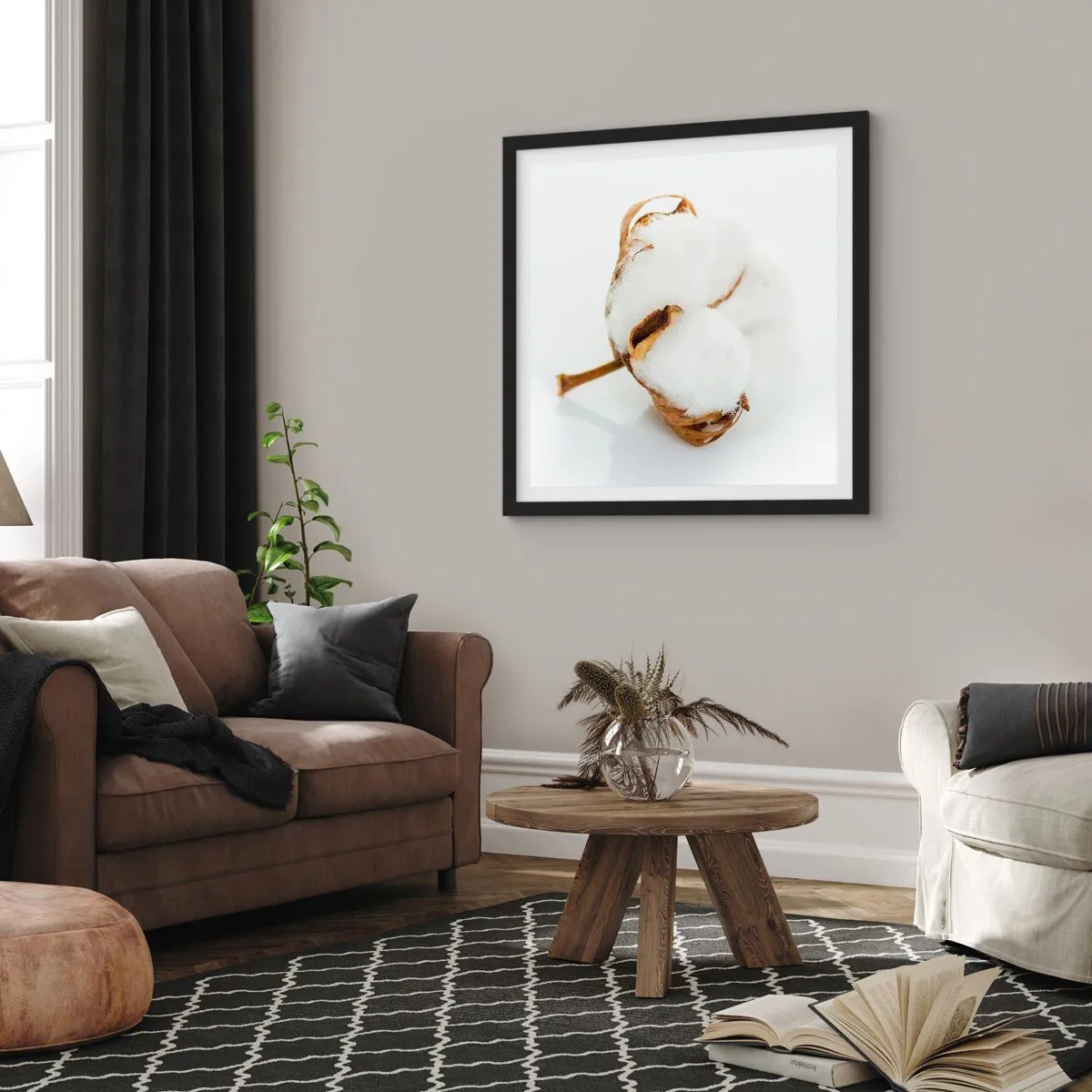 Poster in een zwarte lijst - Zacht van aard - 60x60 cm