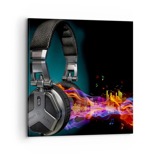 Schilderen op canvas - In vuur en vlam van muziek - 70x70 cm