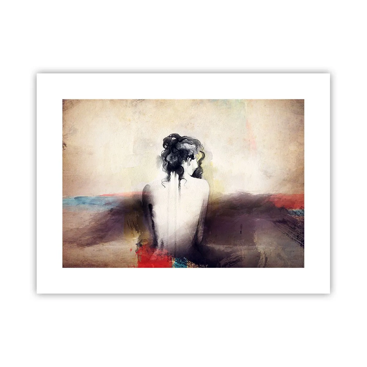 Poster - Vloeiende lijnen, ovale vormen - 40x30 cm