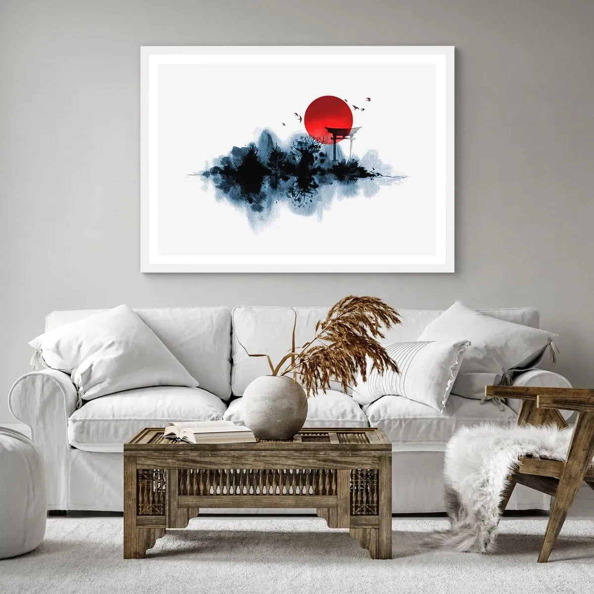 Poster in een witte lijst - Japanse weergave - 70x50 cm