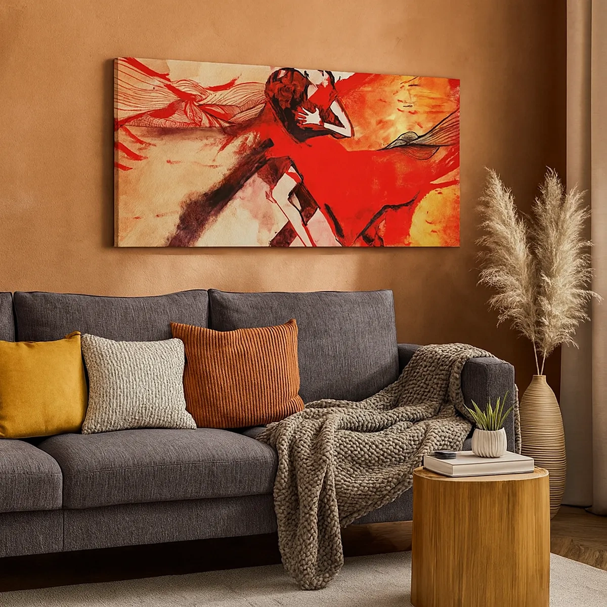 Schilderen op canvas - Het paarse ritme van passie - 30x30 cm