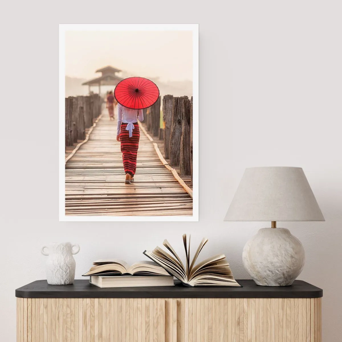 Poster - Op de oude brug - 30x40 cm