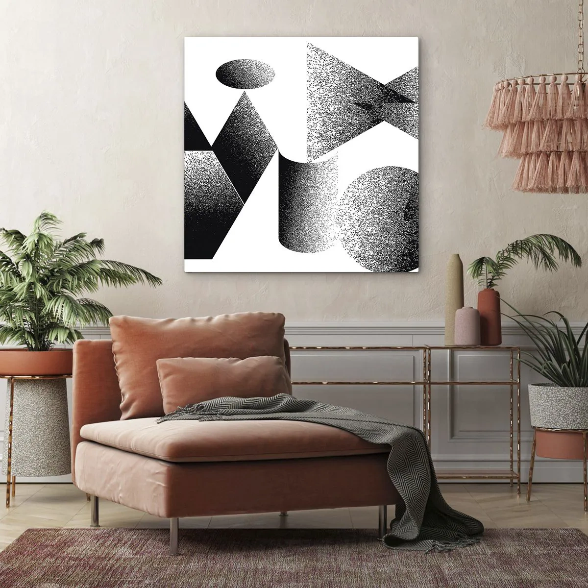 Schilderen op canvas - Hoeken en ovalen - 60x60 cm