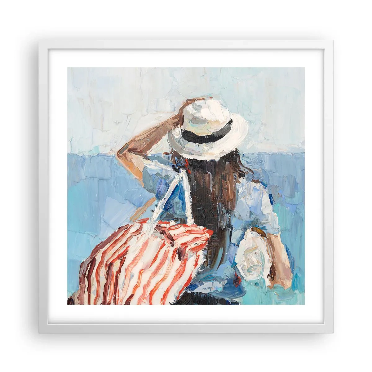 Poster in een witte lijst - Welkom bij je vakantie - 50x50 cm