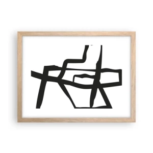 Een poster in een licht eiken lijst - Zwart-wit ontwerp - 40x30 cm