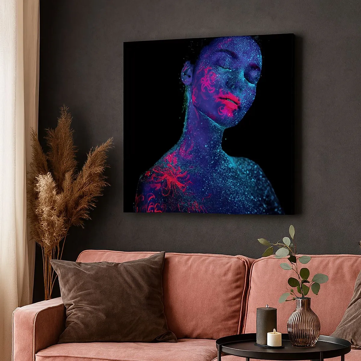 Schilderen op canvas - in sterrenstof - 30x30 cm