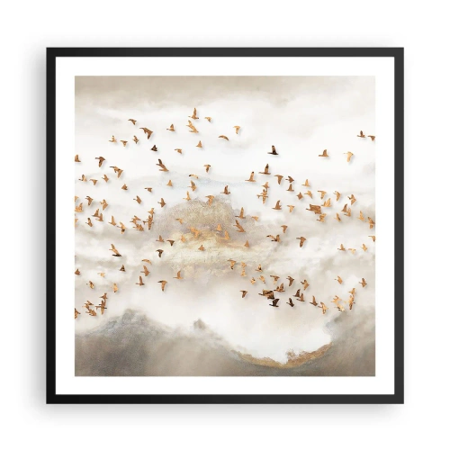 Poster in een zwarte lijst - Het is tijd… - 60x60 cm