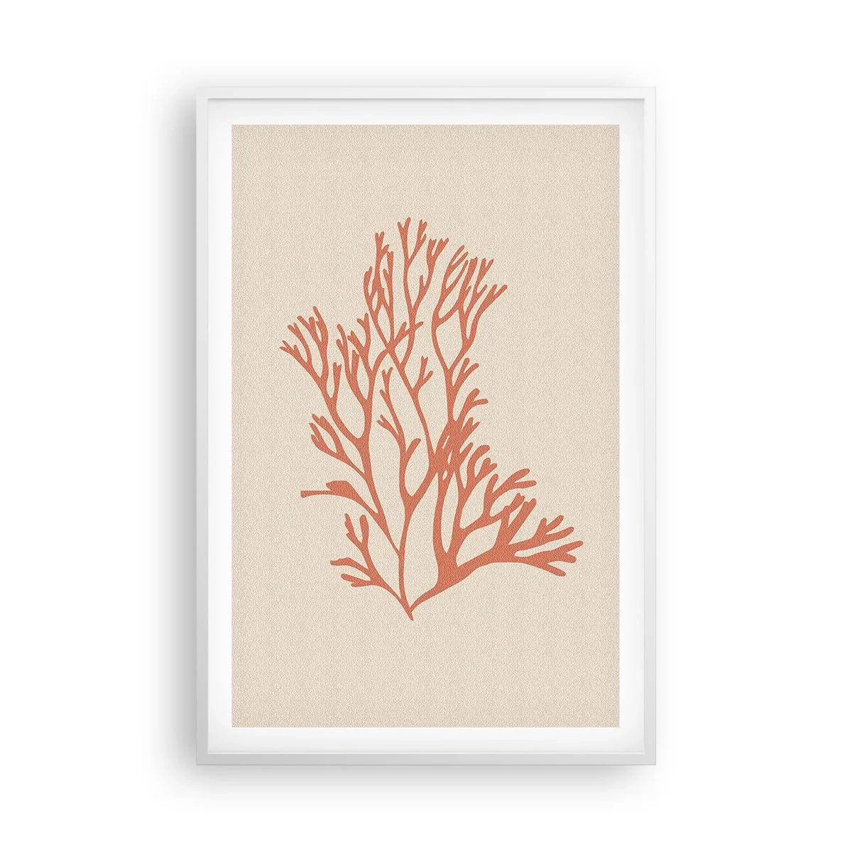 Poster in een witte lijst - Koraal filigraan - 61x91 cm