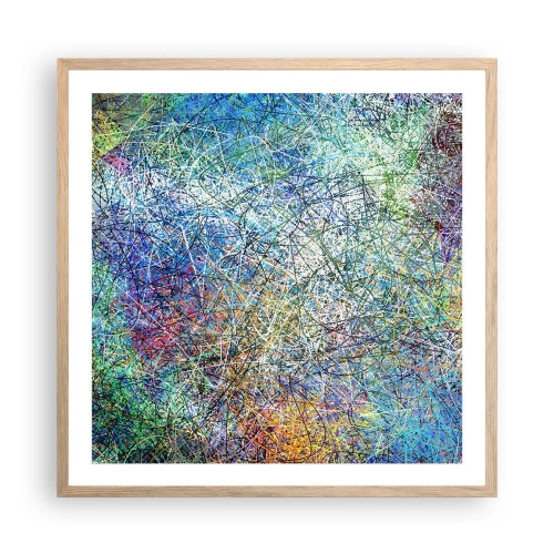 Een poster in een licht eiken lijst - Het is niet zo eenvoudig - 60x60 cm