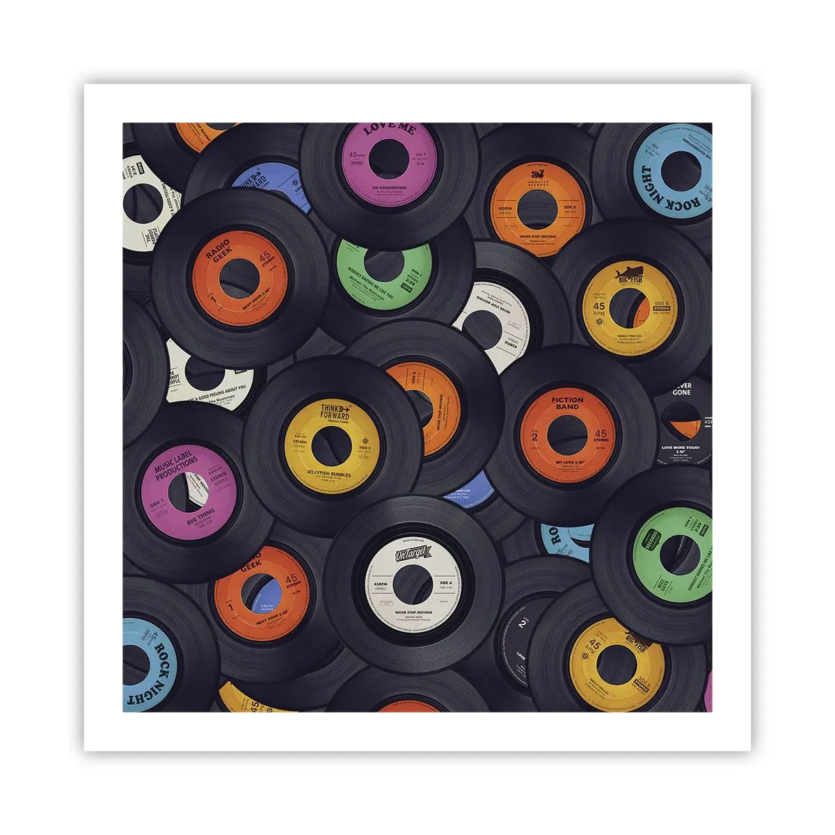 Poster - De kleuren van de klassiekers - 60x60 cm