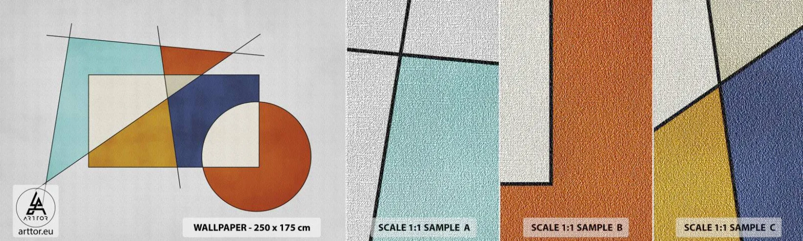 Fotobehang Monster Premium Canvas - Abstractie: modernistisch plezier - Geometrisch, Modern, Minimalisme - 100x30 cm