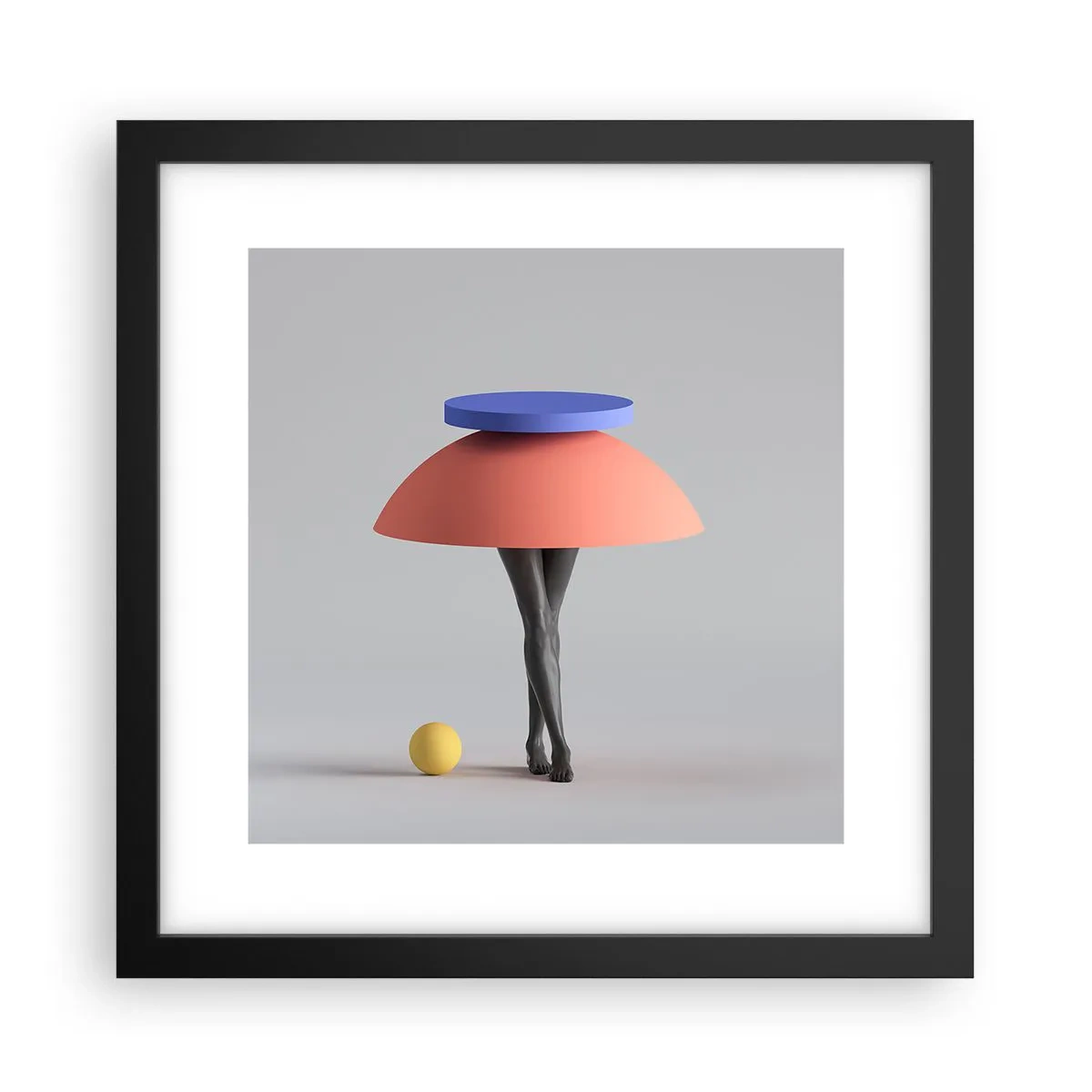 Poster in een zwarte lijst - Surrealistische compositie - 30x30 cm