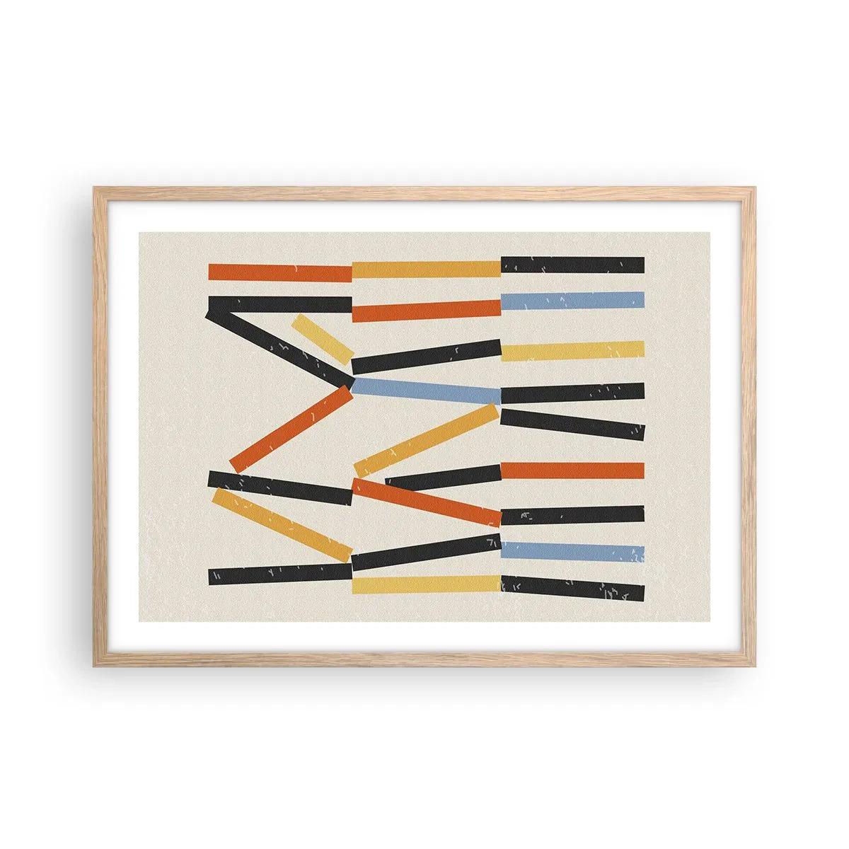 Een poster in een licht eiken lijst - Compositie op goed niveau - 70x50 cm