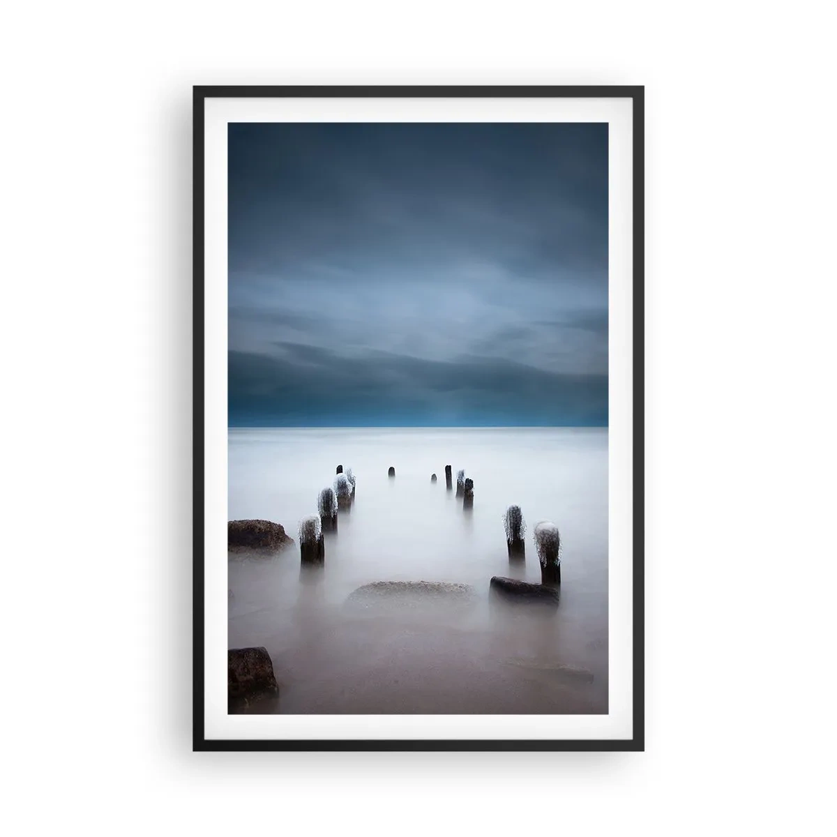 Poster in een zwarte lijst - Peinzend meer - 61x91 cm