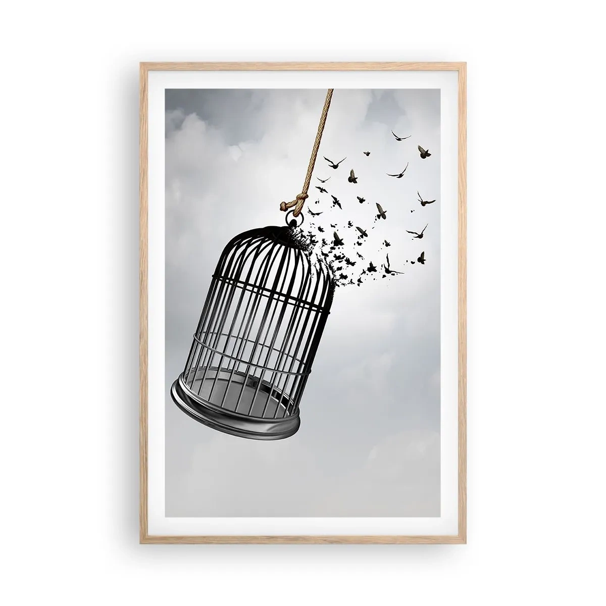 Een poster in een licht eiken lijst - Geloof ... Hoop ... Vrijheid! - 61x91 cm