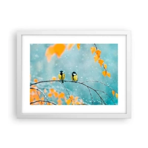 Poster in een witte lijst - Vogelroddel - 40x30 cm