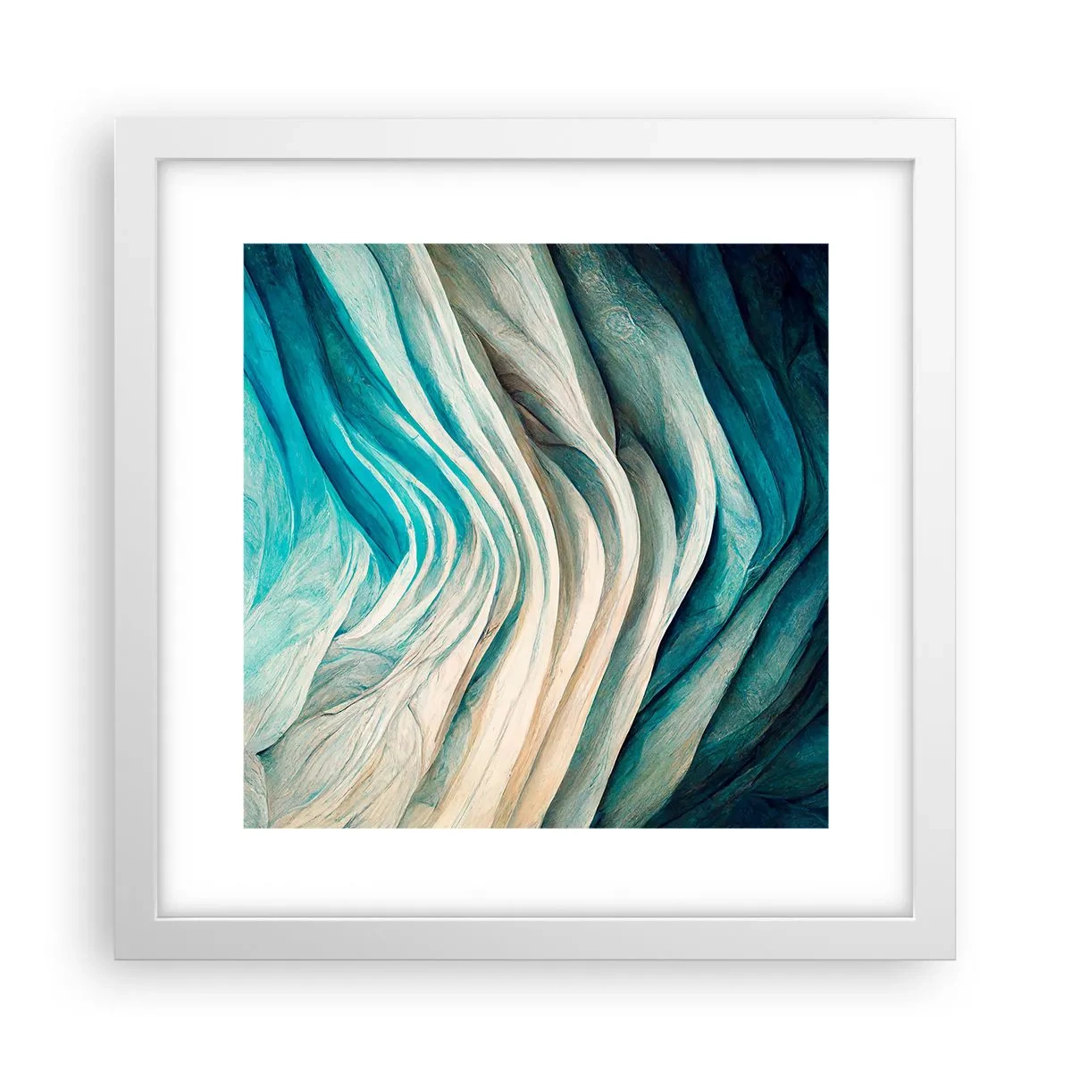 Poster in een witte lijst - Blauwe onverzadigbaarheid - 30x30 cm