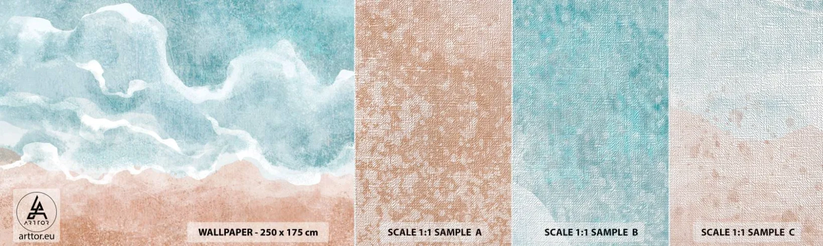 Fotobehang Monster Premium Canvas - Wolkenabstractie - Strand, Landschap, Zee - 100x30 cm