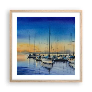 Een poster in een licht eiken lijst - Einde van een goede dag - 50x50 cm