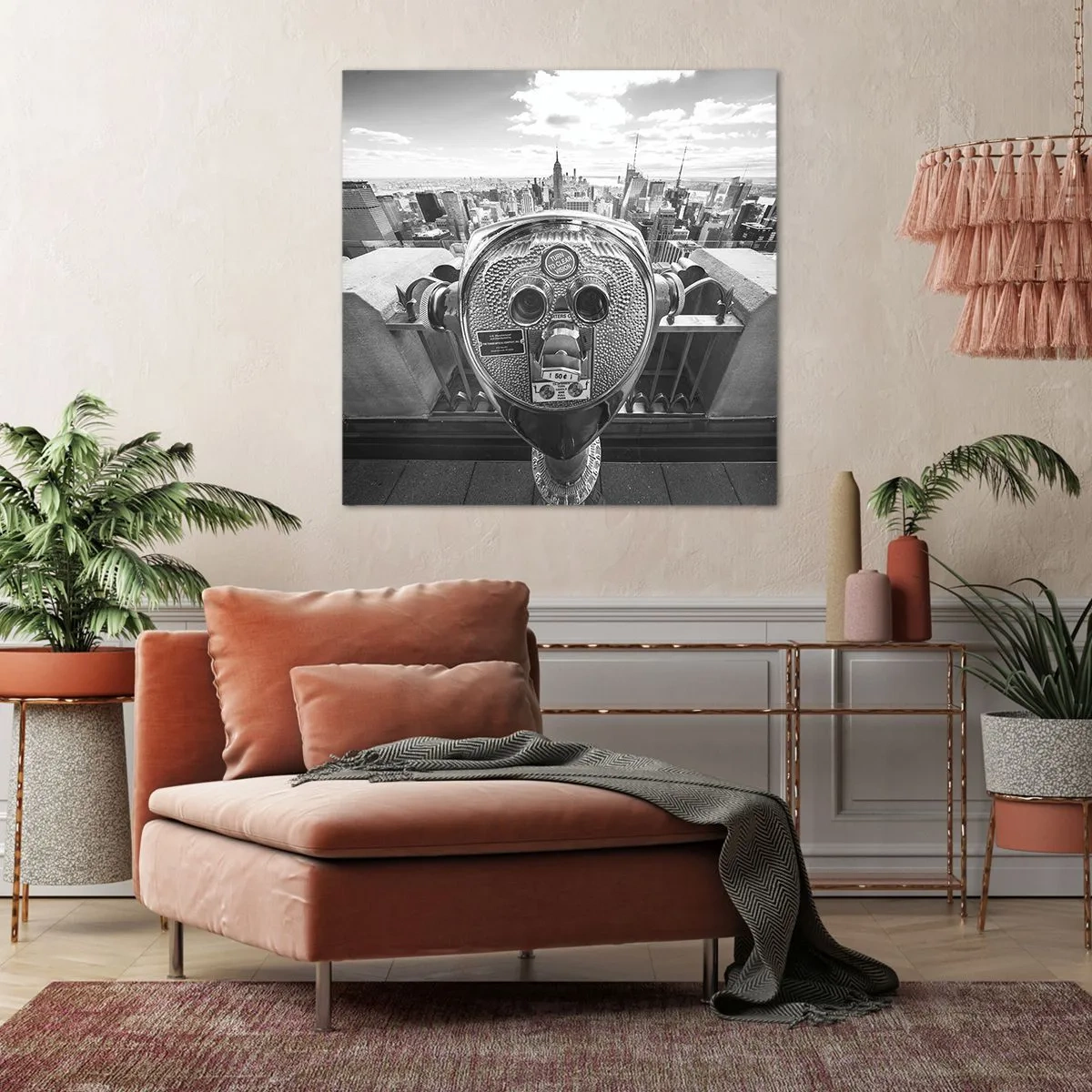 Schilderen op canvas - Stad boven de steden - 60x60 cm