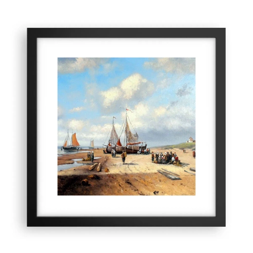 Poster in een zwarte lijst - Na een geslaagde vangst - 30x30 cm