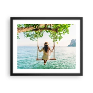 Poster in een zwarte lijst - Het leven is prachtig - 50x40 cm