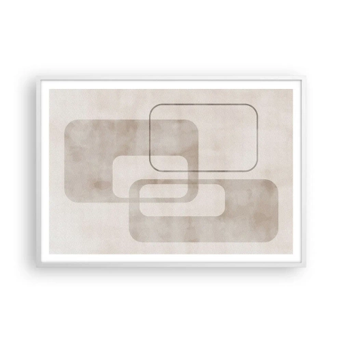 Poster in een witte lijst - Geometrische voeg - 100x70 cm