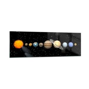 Schilderen op glas - En de planeten razen, razen...  - 160x50 cm