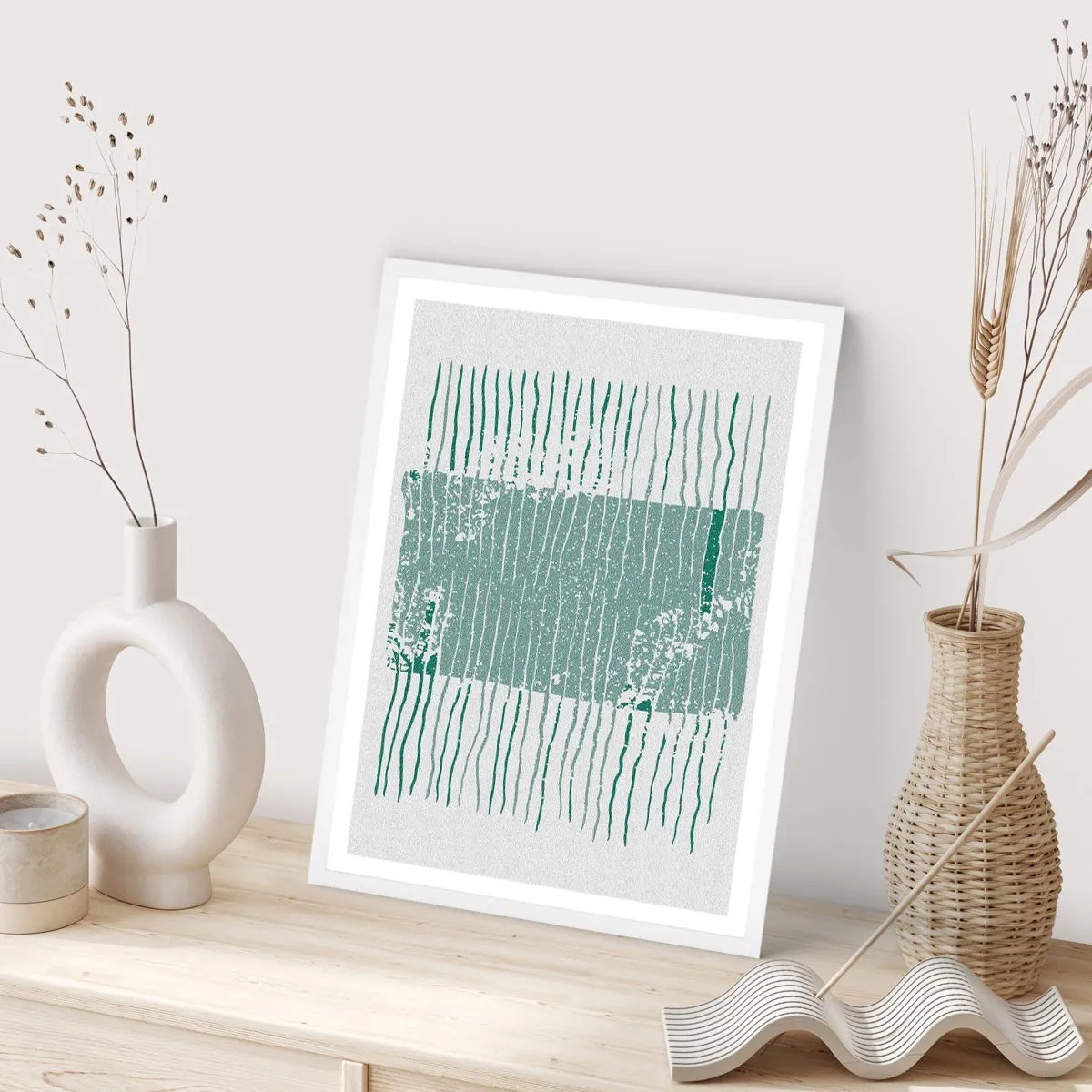 Poster in een witte lijst - Mariene abstractie - 50x70 cm