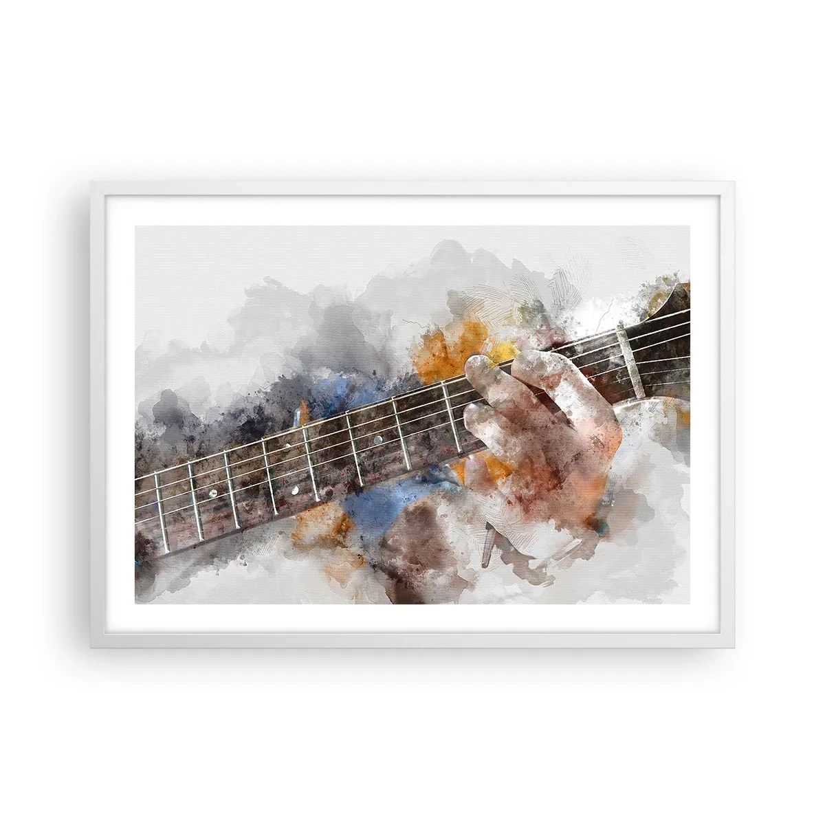 Poster in een witte lijst - Poëzie tussen de snaren - 70x50 cm