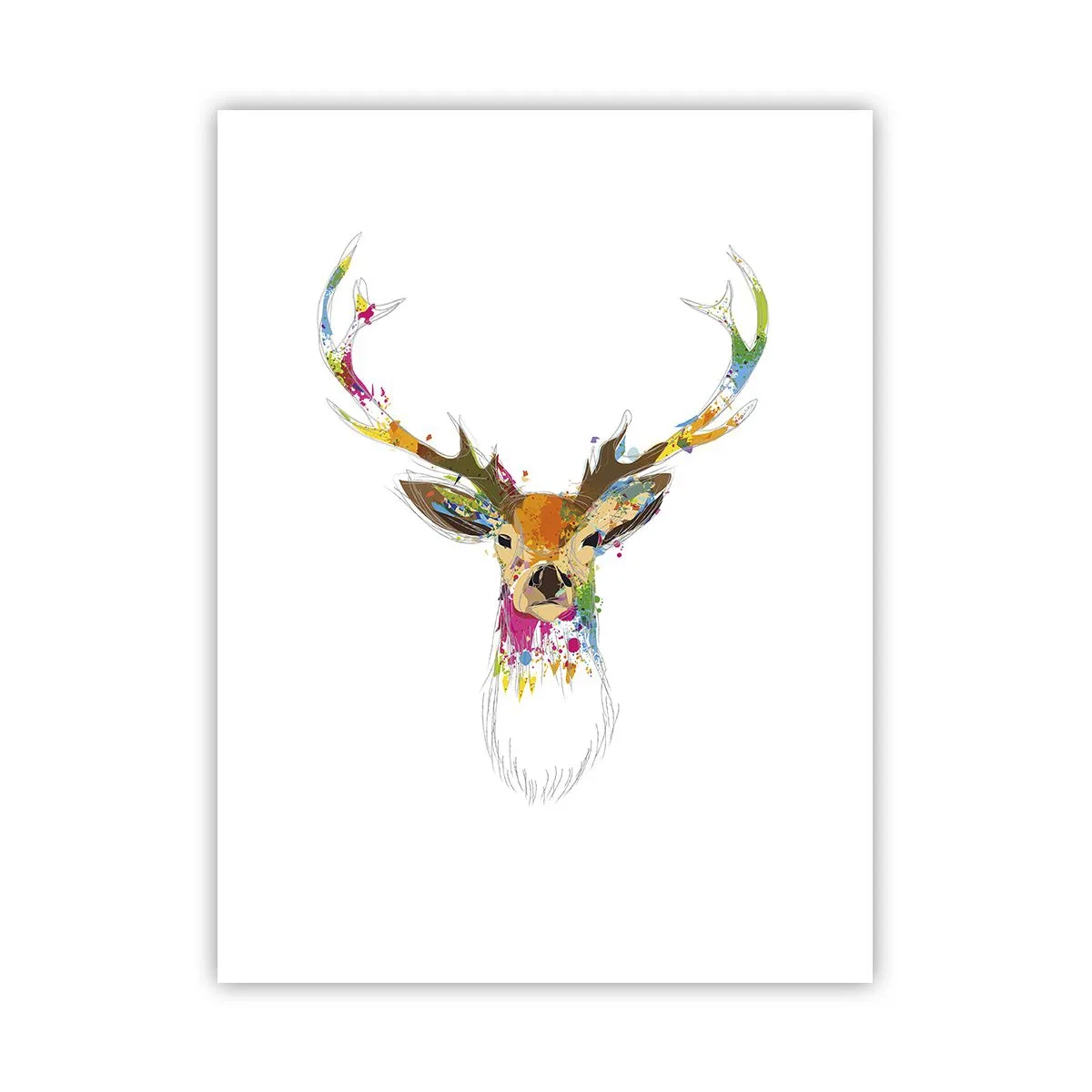 Poster - Een zacht hert badend in kleur - 30x40 cm