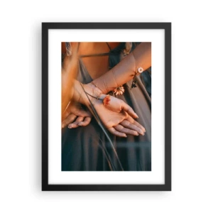 Poster in een zwarte lijst - Verbonden met de natuur - 30x40 cm