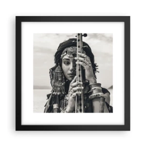 Poster in een zwarte lijst - De muziek van het Oosten zelf - 30x30 cm