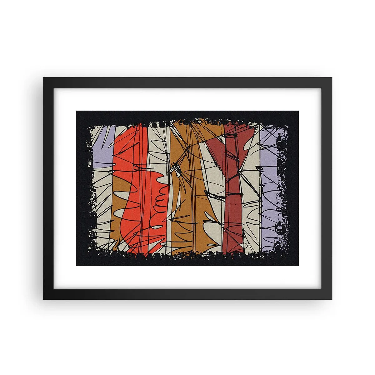 Poster in een zwarte lijst - Spontane compositie - 40x30 cm