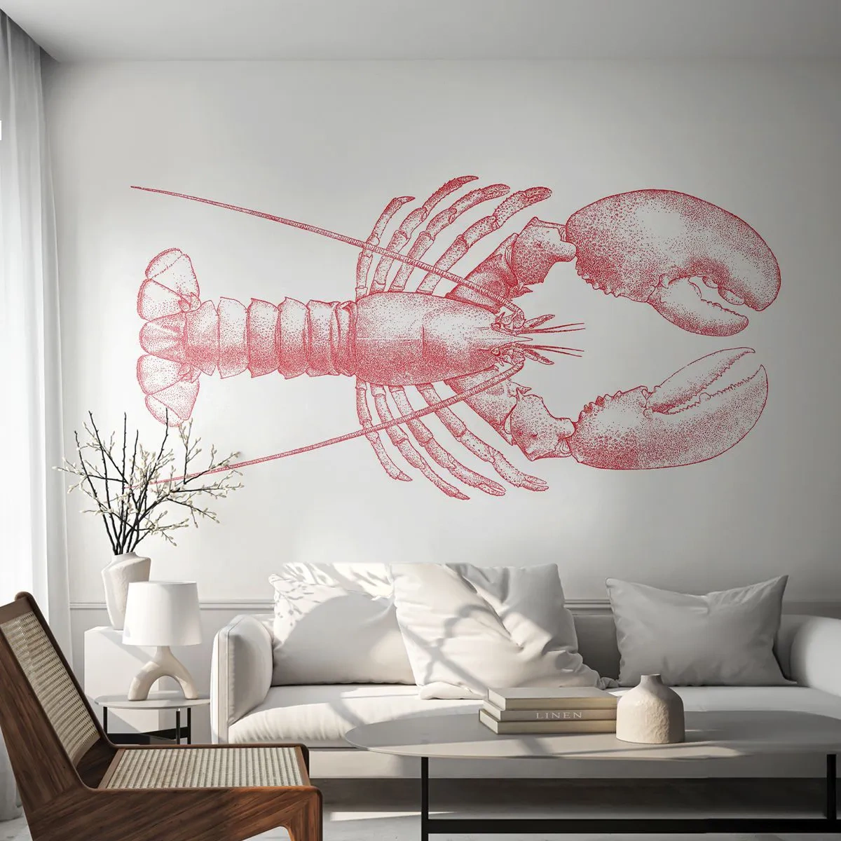 Fotobehang Premium Sand - Een kreeft waardig Homer - Kreeft, Zeevruchten, Schelpdieren - 100x70 cm