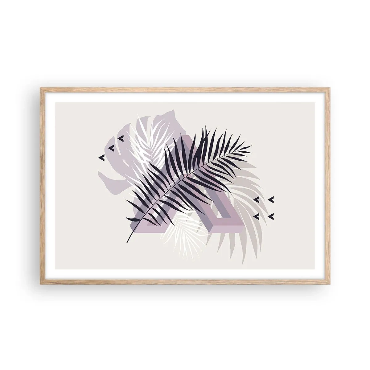 Een poster in een licht eiken lijst - De schaduw van de schaduw - 91x61 cm