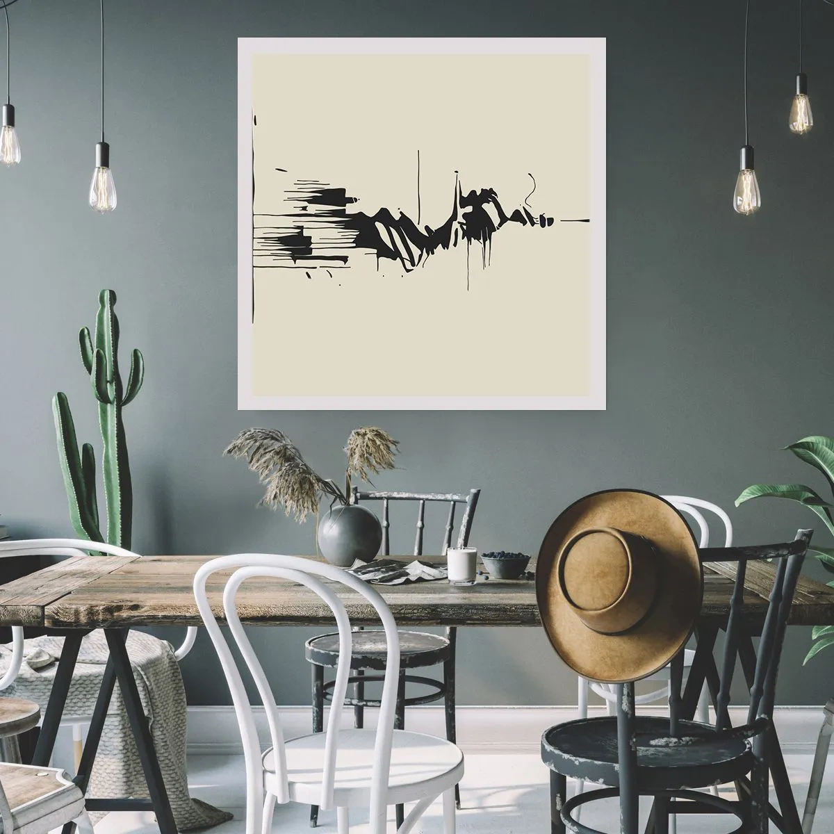 Poster - Overhaaste abstractie - 50x50 cm