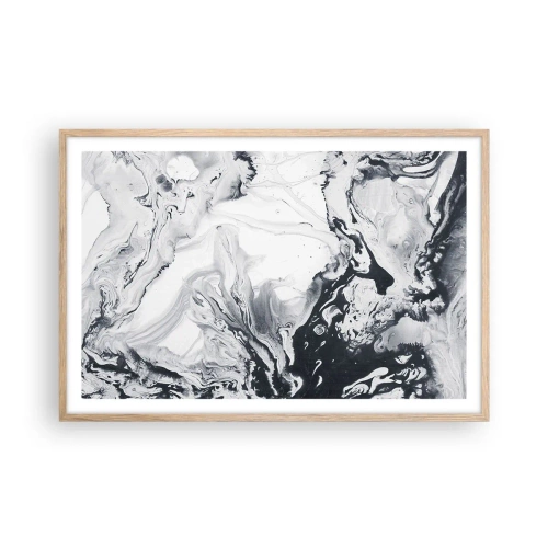 Een poster in een licht eiken lijst - Het binnenste van de aarde - 91x61 cm