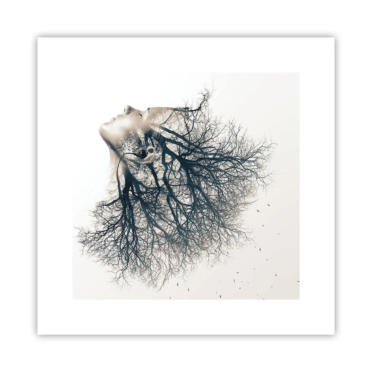 Poster - Luisteren naar het gefluister van bomen - 30x30 cm