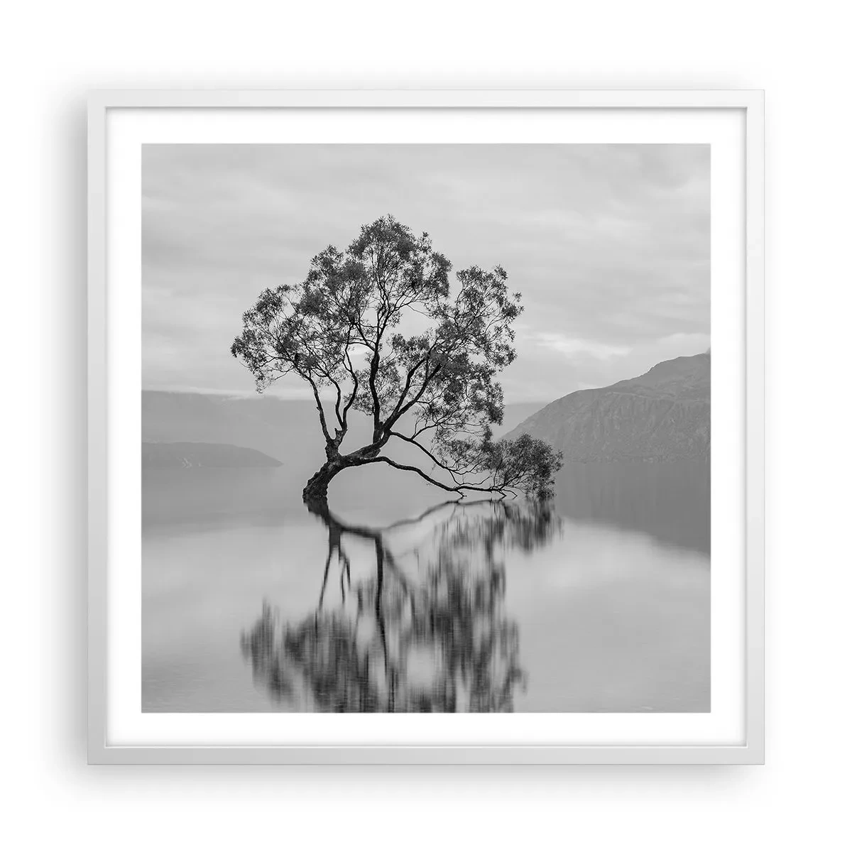 Poster in een witte lijst - Er is zo'n land - 60x60 cm