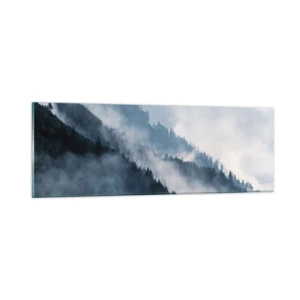 Schilderen op glas - Mystiek van de bergen - 90x30 cm