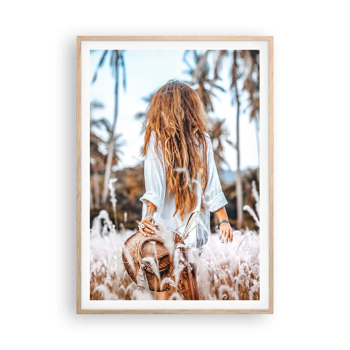 Een poster in een licht eiken lijst - Geboren uit graspluis - 70x100 cm