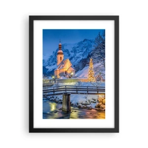 Poster in een zwarte lijst - Kerstgeest - 30x40 cm