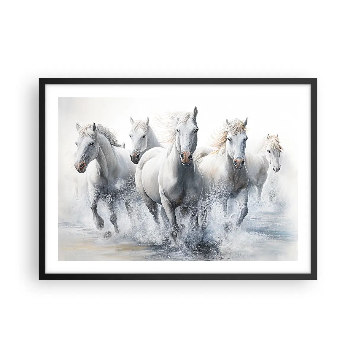 Poster in een zwarte lijst - Witte magie - 70x50 cm