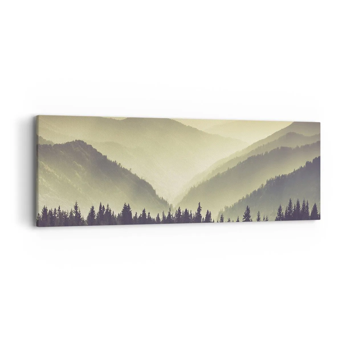 Schilderen op canvas - Achter de zeven bergen... - 90x30 cm