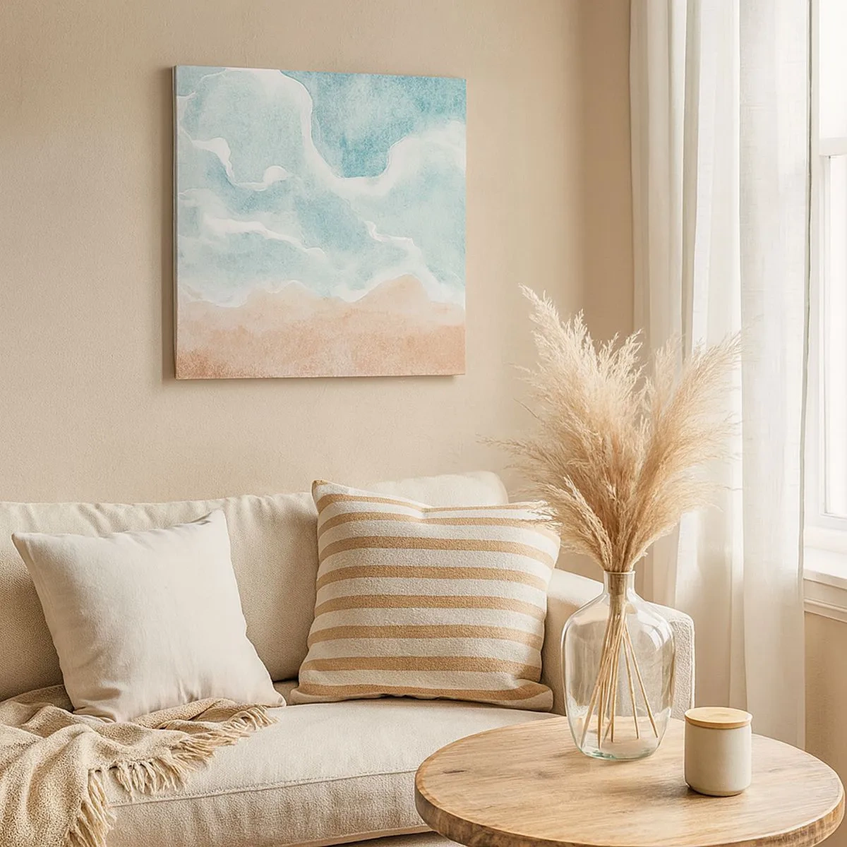 Schilderen op canvas - Wolkenabstractie - 30x30 cm