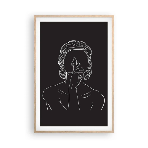 Een poster in een licht eiken lijst - Schoonheid bloeit in stilte - 61x91 cm