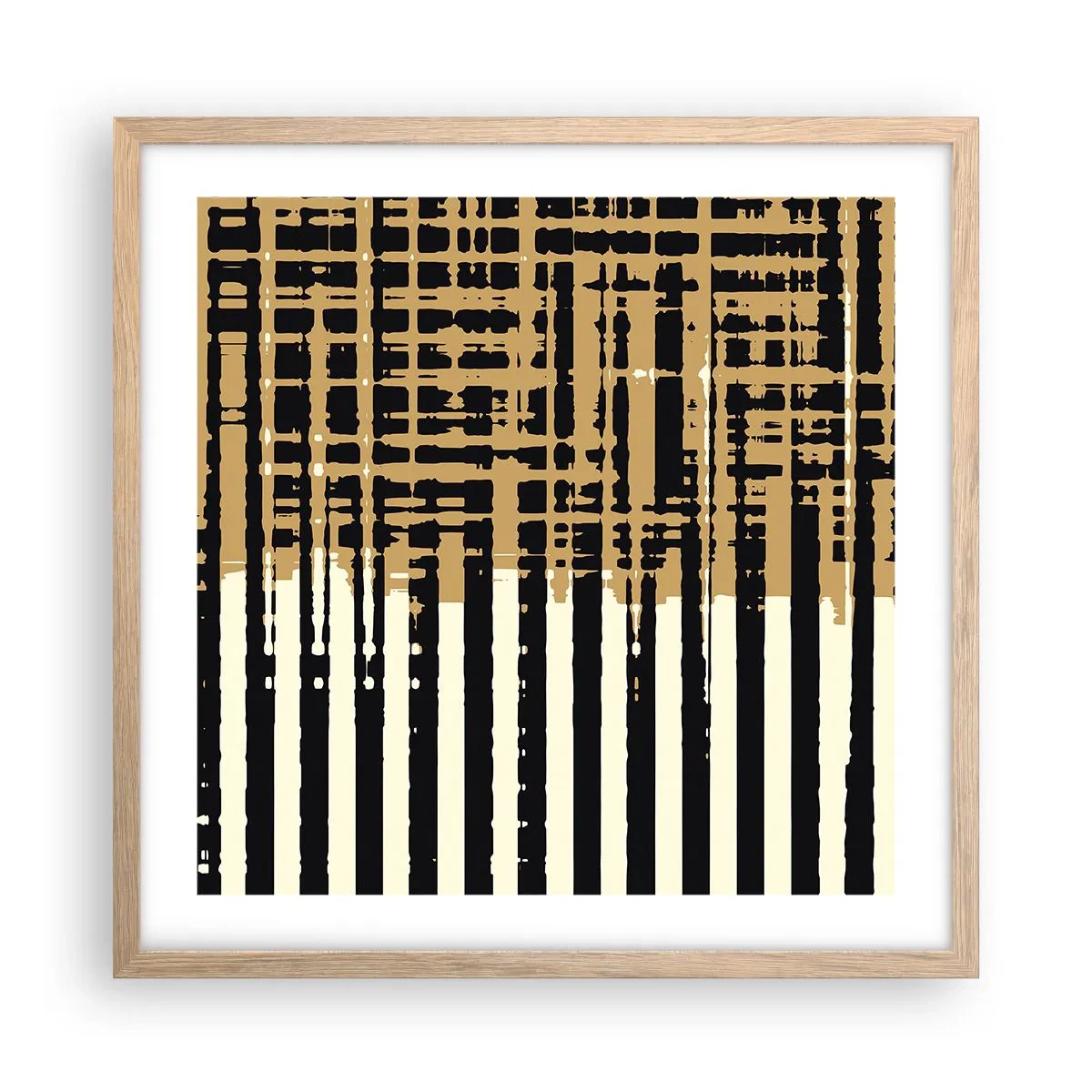 Een poster in een licht eiken lijst - Architecturale abstractie - 50x50 cm