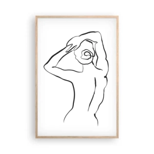 Een poster in een licht eiken lijst - Naakt in de ochtend - 61x91 cm